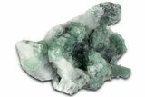 Frosted, Octahedral Green Fluorite Crystals on Quartz - China #329335-1